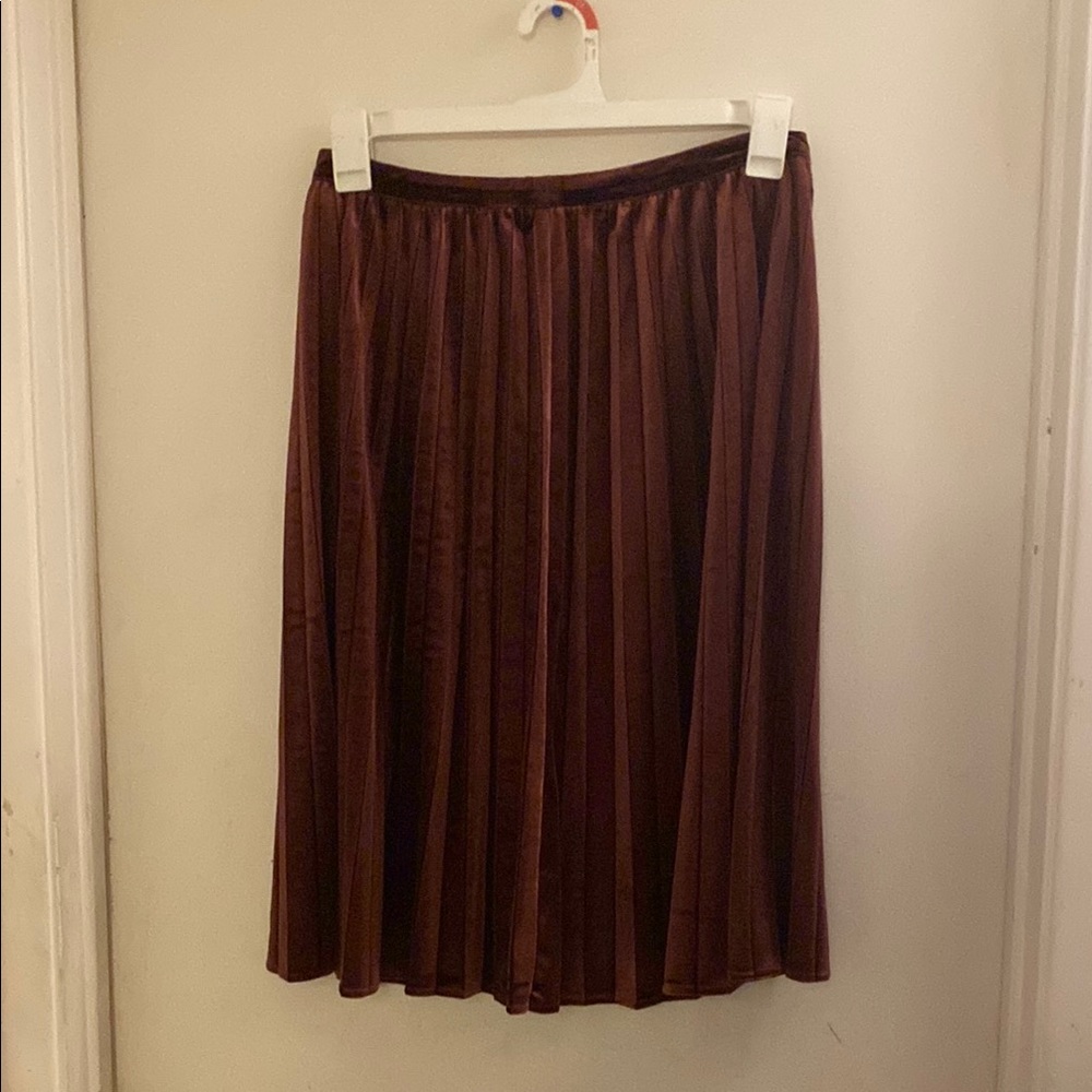Worthington Velvet Maroon A-Line Skirt